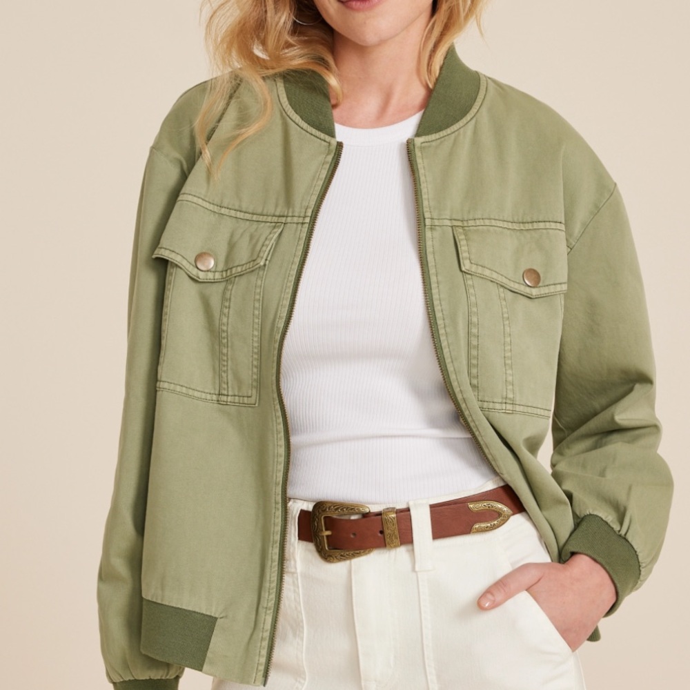Maurice’s Twill Olive Green Women's Bomber Jacket